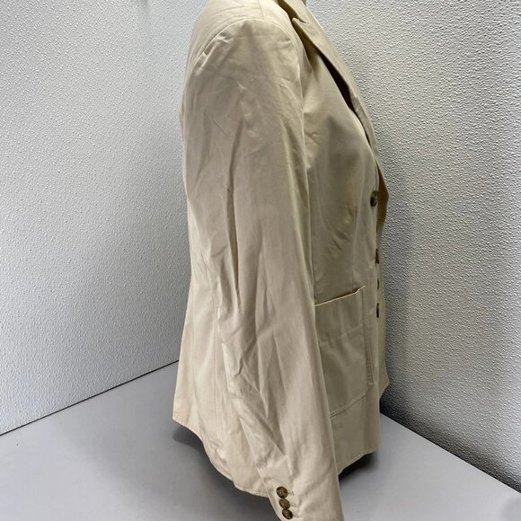 Tory Burch Women’s Polished Poplin Double-Breasted Jacket Size 12 Palestone - Picture 4 of 15
